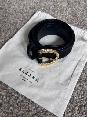 BNWT Sezane Tamara Noir Velour Black Belt 85 cm Sezane | Accessories | Bnwt Sezane Tamara Noir Velour Black  main image 2